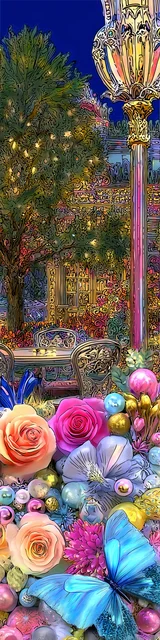 Free printable Christmas bookmarks of multicolor outdoor Christmas flowers